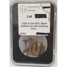 UNITED STATES OF AMERICA . UNDATED . FIVE 5 CENTS . ERROR . WAFFLED AND WEBBING